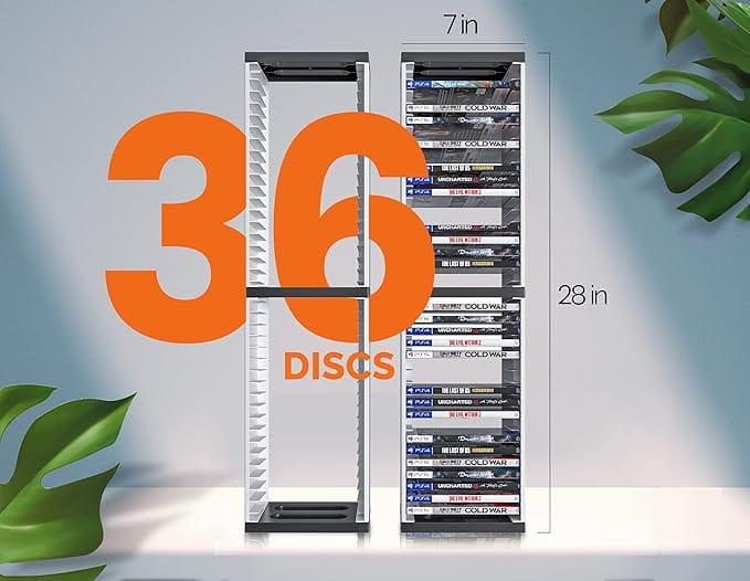 DOBE Game Storage Stand (36 Gaming Discs) – White 3
