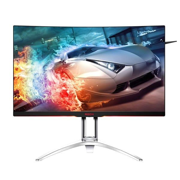 AOC AGON AG322QC4 31.5 Inch Curved VA LED QHD (2560 x 1440) HDR 400 Freesync 2 144Hz Gaming monitor with Built-in Speakers. (VGA, HDMI x 2, DisplayPort x 2, USB 3.0 x 2) – Black/Silver