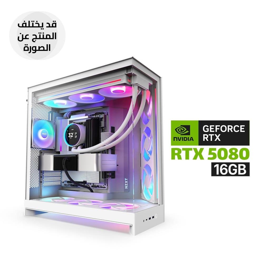 Gaming PC – RYZEN 9-9950 X3D, ASUS ROG STRIX X870-A Motherboard, 32GB D5 RAM (6000), 2TB NVMe GEN-5 SSD, RTX 5080 16GB, 1000 WATT GOLD PSU, NZXT ELITE L360, Liquid Cooler, NZXT H9 Flow RGB Mid Tower Case 3x RGB Fans, Windows 11 Pro (License)