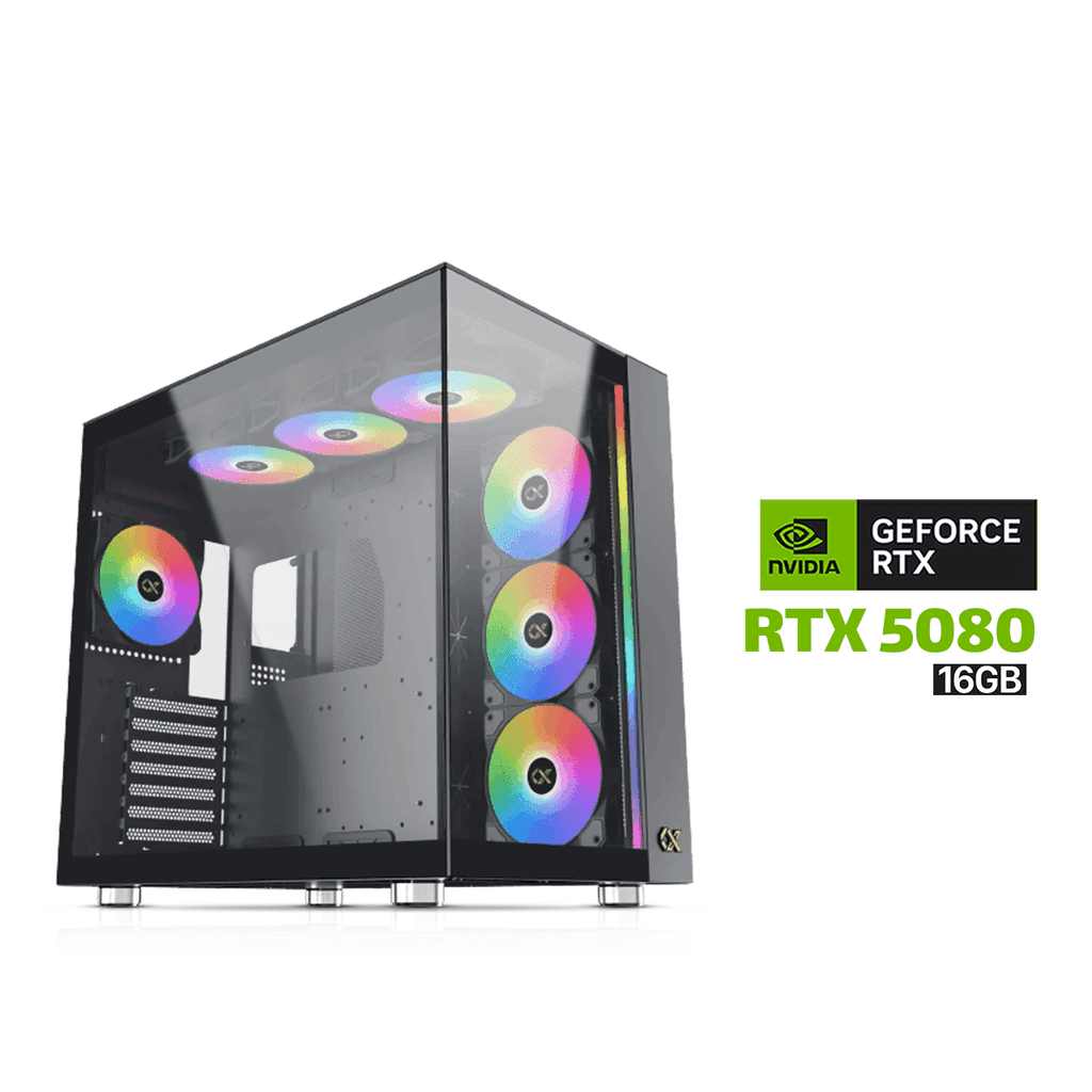 Gaming PC AMD Ryzen 7-7800X3D CPU, B650 Motherboard, 32GB DDR5 RAM, 2TB NVMe SSD, XFX Quick Silver Radeon RX 9070 XT 16GB VGA, 850 WATT GOLD PSU, AZZA L360 Liquid Cooler, Sharx Profin GX700 Case, Windows 11 Pro License