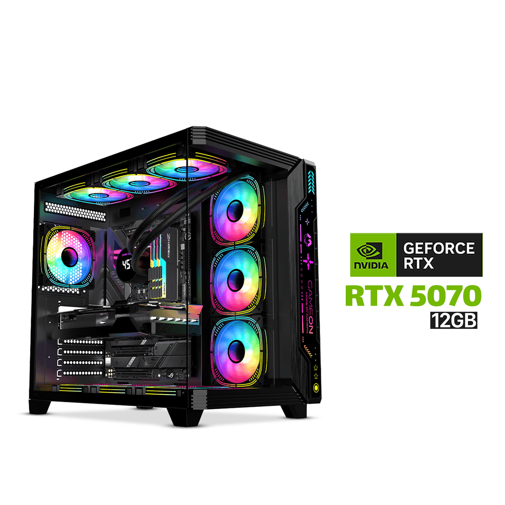 Gaming PC AMD RYZEN 7-7800X3D Processor,ASUS TUF B850 WIFI Motherboard,32GB RAM DDR5 (6000),2TB SSD NVME GEN-4,ASUS TUF RTX 5070 12GB VGA,ASUS PRIME 850 WATT GOLD PSU, AZZA L360 Liquid Cooler,Sharx Profin GX700 Mid Tower Case,Windows 11 Pro (License)