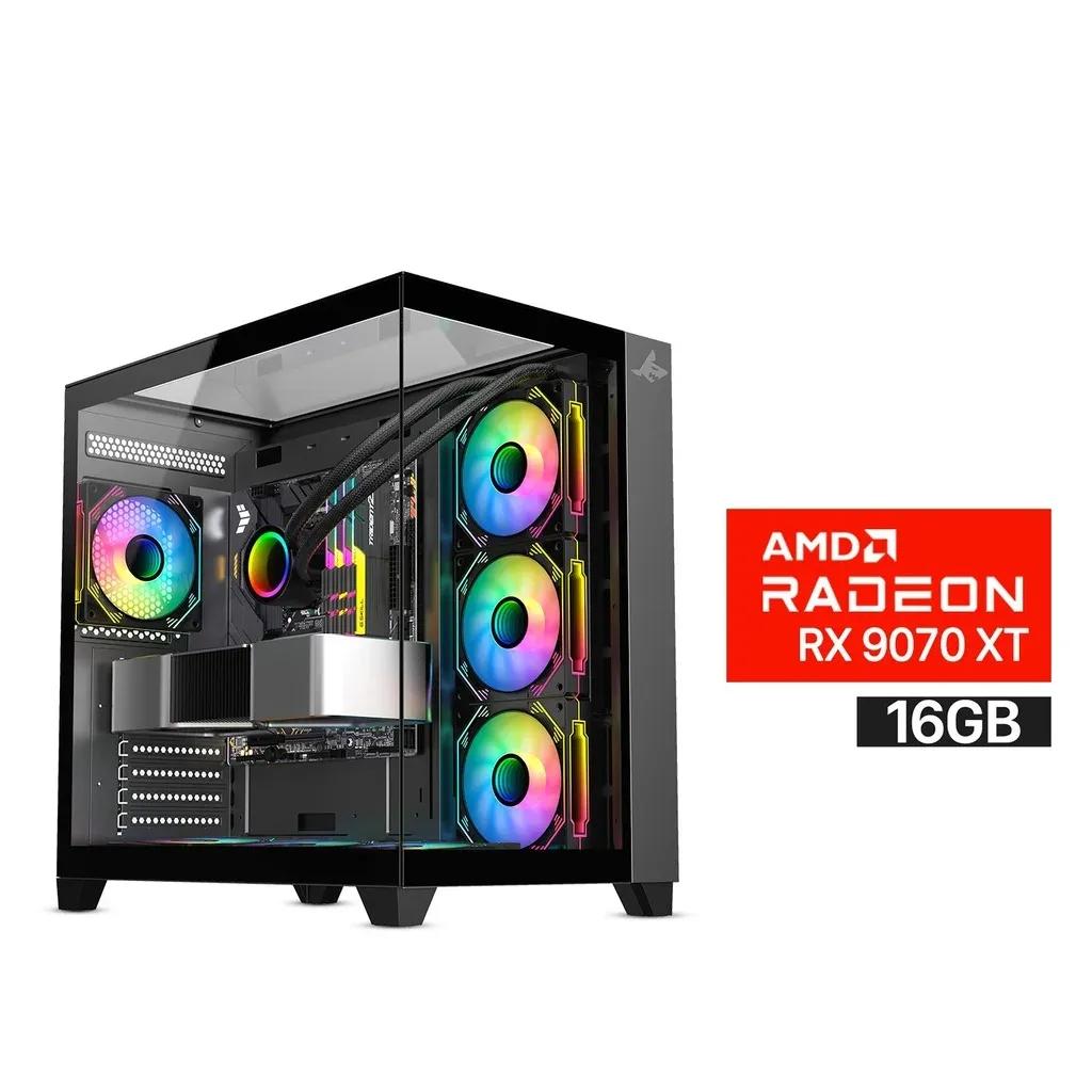Gaming PC i9-14900K CPU,ASUS TUF Gaming Z790 Motherboard,64GB RAM DDR5 (6000),WD 2TB SSD NVMe,XFX RX 9070 XT 16GB VGA,1000 WATT GOLD PSU,L360 Liquid Cooler,Sharx Profin GX700 Mid Tower Case,7x Pre-Installed ARGB Fans,Windows 11 Pro (License)
