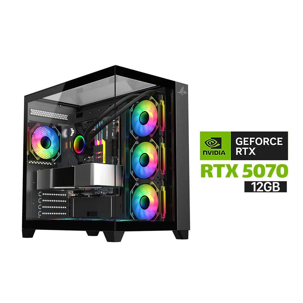 Gaming PC RYZEN 7-9800X3D Processor, ASUS ROG STRIX B850-F GAMING Wi-Fi 7 Motherboard, 32GB D5 (6000) RAM, 2TB NVMe (6000) SSD, RTX 5070 12GB VGA, 850 WATT GOLD PSU, L360 Liquid Cooler, Sharx Profin GX700 Mid Tower Case, 7x ARGB Fans,Windows 11 Pro