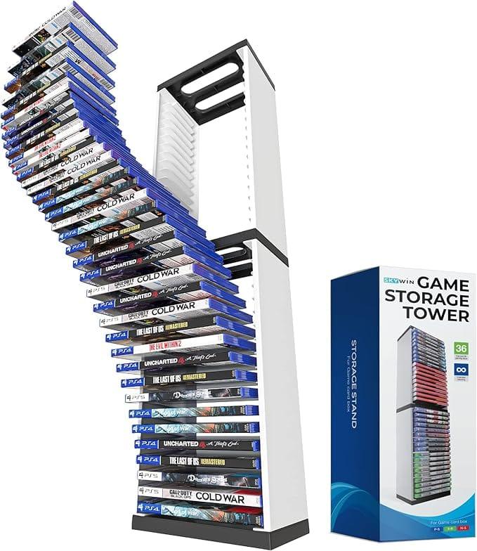 DOBE Game Storage Stand (36 Gaming Discs) – White