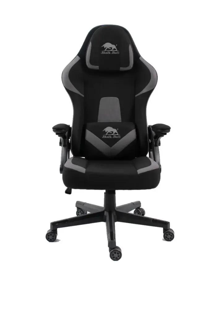 Black Bull Gaming Chair With Molded Headrest Up & Down – Fabric Black/Gray – UMGC101G