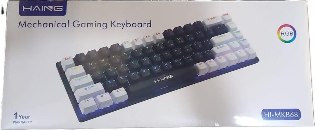 HAING Mechanical Gaming Keyboard HI-MKB68 – Black with White