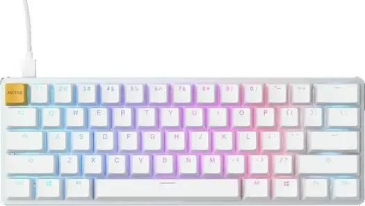 Glorious PC Gaming Race GMMK RGB Compact Mechanical Keyboard White Ice Edition, ABS, White | GLO-GMMK-COM-BRN-W
