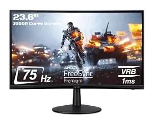Acer Nitro 23.6″ inch Curved Full HD Gaming Monitor – Black (ED240Q Sbiip)