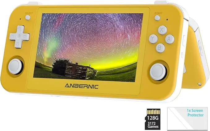 RG505 Handheld Game Console Android 12,Unisoc Tiger T618 Built-in 128G Pre-Loaded 3172 Games,Gyroscope Sensor and 4.95 inch OLED Touch Screen
