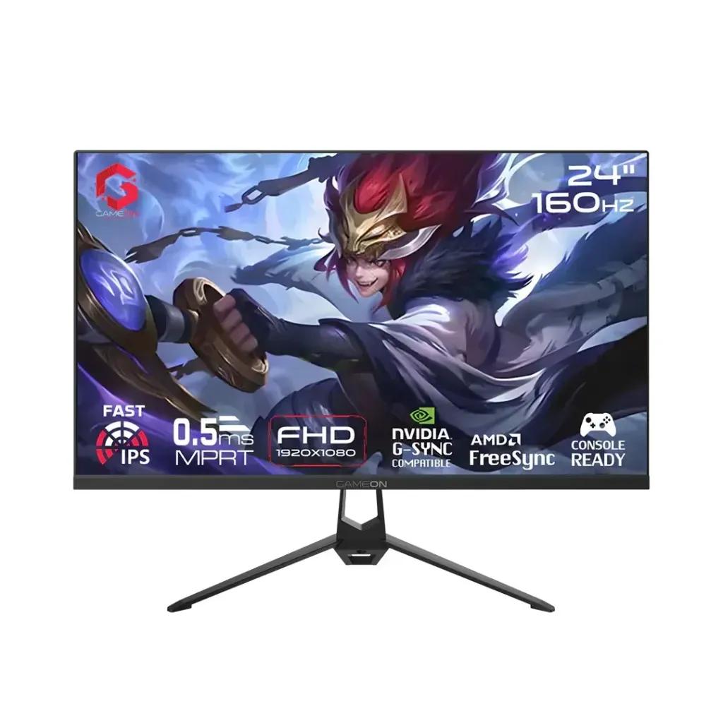 GAMEON Essential Series Gaming Monitor, 24″ Inch FHD 120Hz IPS Display, 0.5ms Response Rate, HDMI 2.1, HDR10, FreeSync, Supports PS5, VESA Compatible, 2 x 3W Speakers, Black | GOES24FHD120IPS