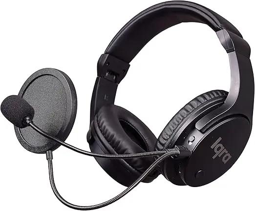 Iqra Studio Wireless Headphone & Headset – Dual Function – Built in Reverb Technology – Black Color – Noise Cancellation – Light Weight – Multi-Device Connectivity
