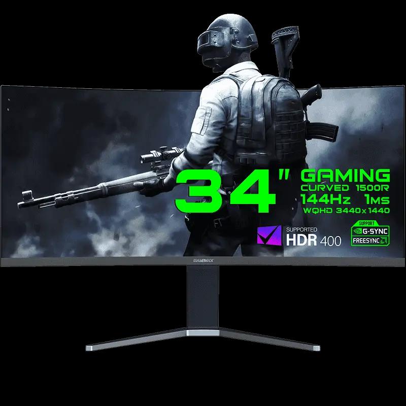 GameMax GMX34CKXQ,UltraWide QHD Panel Computer Monitor, 3440 x 1440p Resolution, Immerse yourself in a fabulous gaming experience
