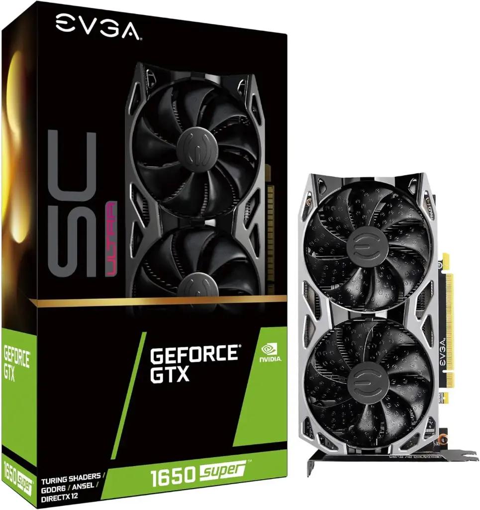 EVGA GeForce GTX 1650 Super SC Ultra Gaming, 4GB GDDR6, Dual Fan, Metal Backplate