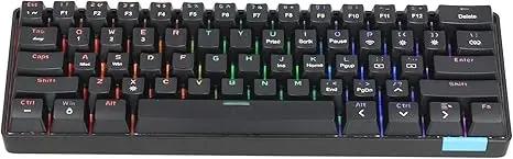 STK61 PBT Wireless Gaming Keyboard, 61 Keys LED Backlight Rechargeable Mechanical Keyboard, USB C Bluetooth Keyboard, for Win
