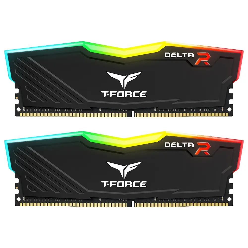T-Force 32GB 3600MHz DDR4 Delta RGB Desktop RAM Kit CL18, (16GB x2) Black