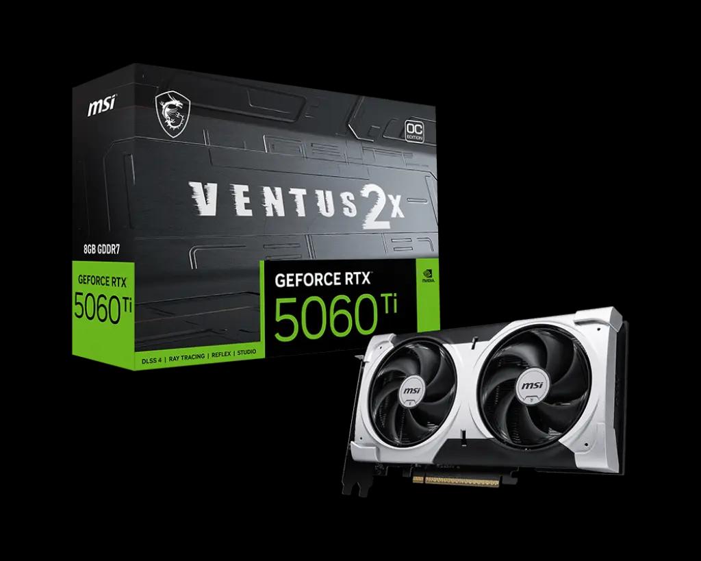 MSI RTX 5060 Ti Ventus 2X OC Plus 8GB GDDR7 Graphics Card