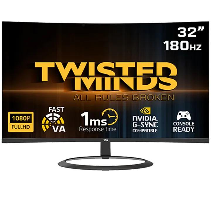 Twisted Minds Eclipse Series Curved 32″ FHD – 180HZ 1ms Fast VA Gaming Monitor