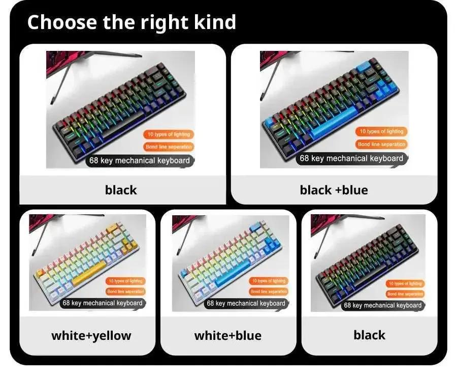 Skylion K68 Wired Mechanical RGB Gaming Keyboard – Blue Switch