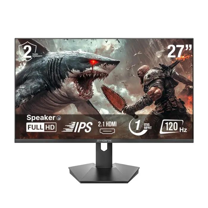 SharX Jaws 27F120I 27″ IPS Panel FHD 120Hz 1ms HDMI 2.1 With AMD FreeSync & Nvidia G-Sync Compatibility Gaming Monitor