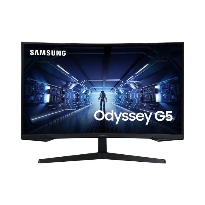 Samsung Odyssey G5 S27CG554EUXEN Series | LED monitor | gaming | curved | 27″ | 2560 x 1440 QHD @ 165 Hz | VA | 2500:1 | HDR10 | 1 ms | HDMI,DisplayPort | black