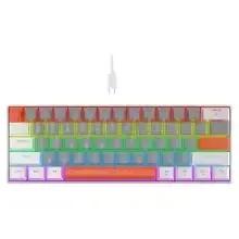 SUNNYSEE K61 Mechanical Keyboard in Grey White & Orange – Blue Switch
