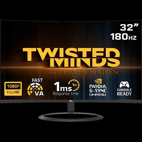 Twisted Minds 32” TM32CFHD180VA 180Hz 1ms FHD Curved VA Gaming Monitor