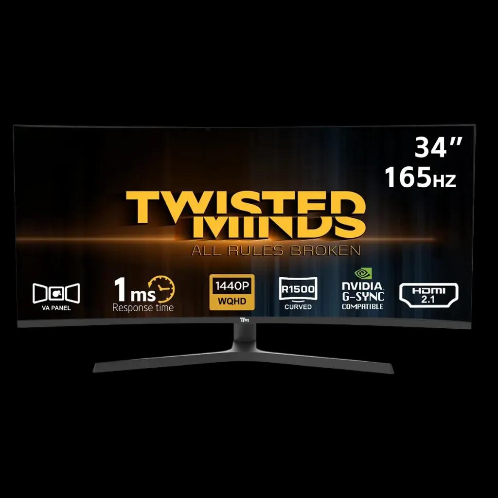 Twisted Minds Eclipse Pro 34-inch Curved Gaming Monitor | (WQHD) | 180Hz | 1ms | TM34CWQHDVA – HDMI 2.1 | VA