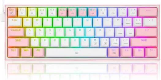Redragon Fizz K617-RGB 60% Mechanical Keyboard, Red key Switch, Hot Swappable, Wired Connectivity, Detachable Type-C Cable, English Layout,| K617-RGB