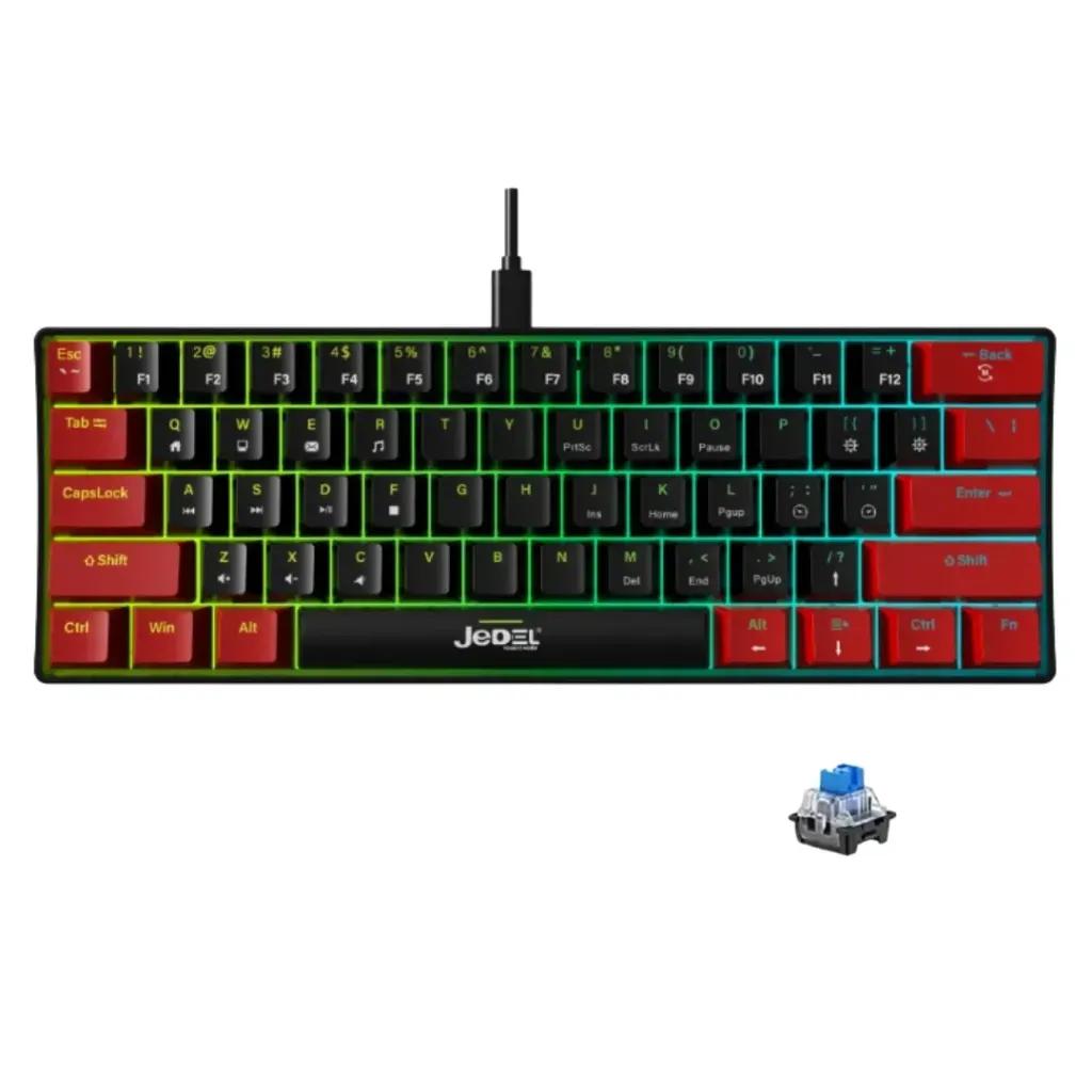 Jedel KL-69 Wired Gaming Keyboard with RGB Backlighting (Arabic/English) – 61 Keys