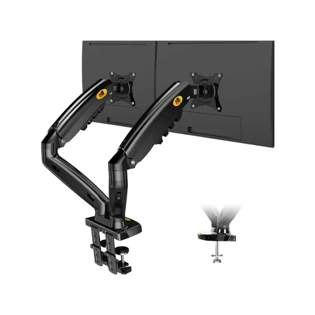 North Bayou F160 Dual Screens Arm (17″-27″) Gas-Strut Flexi Mount Desktop Built With Interactive Ergonomical Concepts