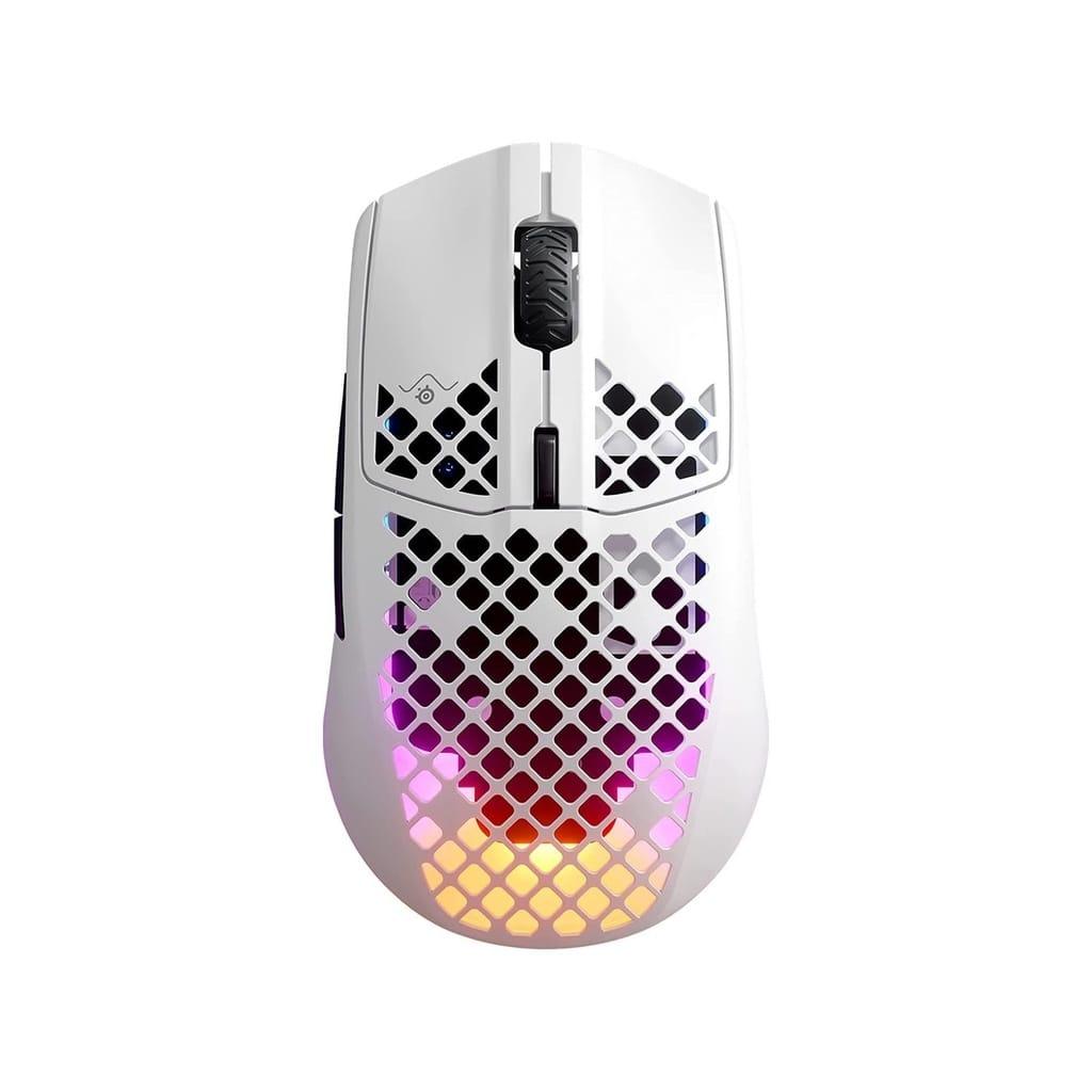 SteelSeries Aerox 3 Wireless/Bluetooth Ultralight Weight Gaming Mouse 18,000 CPI, 6 Programmable Button, 200 Hour Battery Life – White