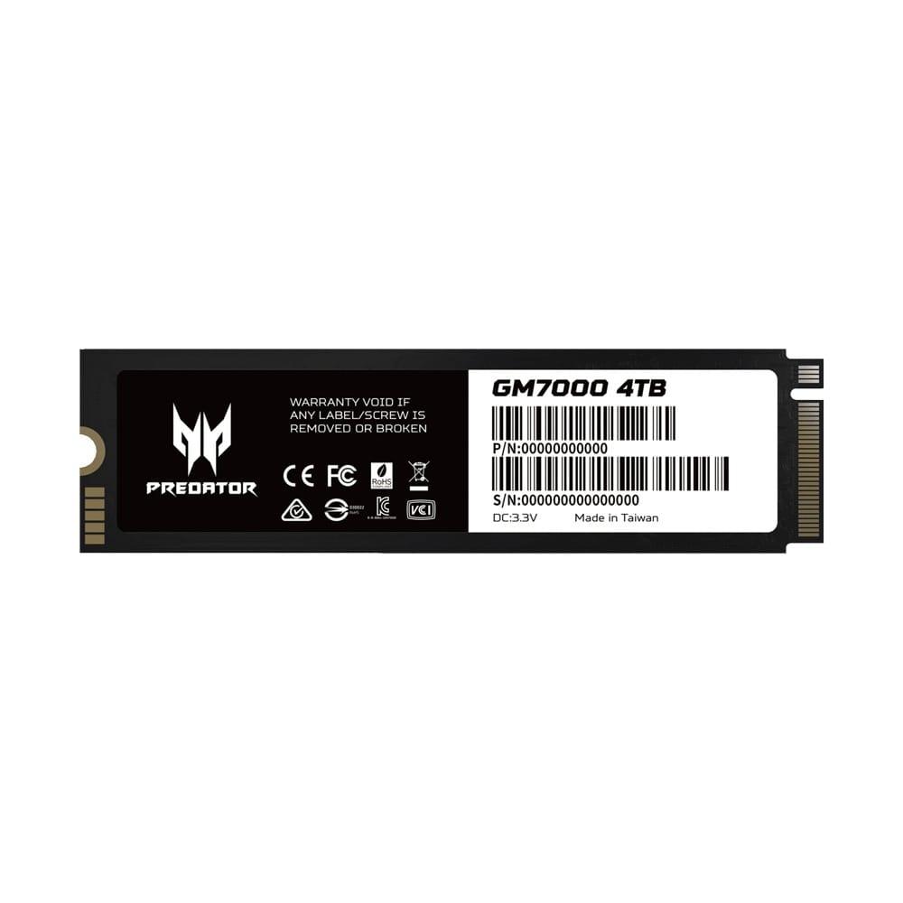 Acer Predator GM7000 4TB NVMe PCle Gen 4×4 M.2 SSD With Heatsink, Read Speed Upto 7400MB/s Write Upto 6700MB/s