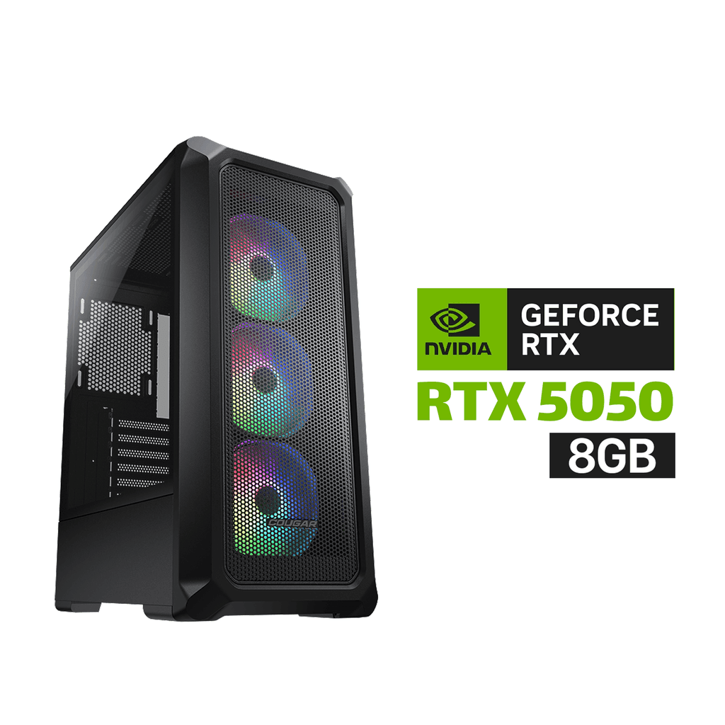 Gaming PC i5-12400F CPU, H610 DDR4 Motherboard, 16GB DDR4 RAM, 1TB NVMe SSD, 650 WATT PSU, RTX 3050 6GB VGA, Twisted Minds Titan Mid-Tower Case white With 4x RGB Fans, USB Wi-Fi Adapter, Windows 11 Pro License