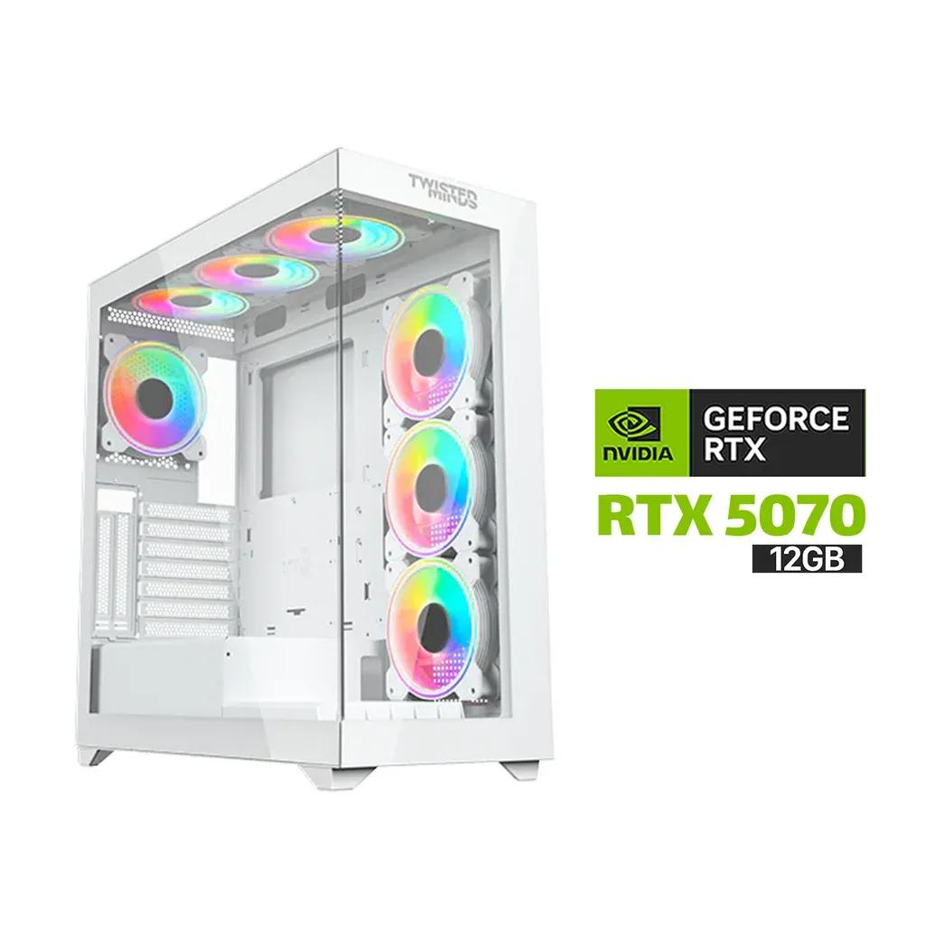 Gaming PC i7-14700F Processor, GIGABYTE B760 AC WIFI+BT Motherboard, 32GB RAM DDR5, 1TB NVME SSD, RTX 5070 12GB VGA, 750 WATT GOLD PSU ,L240 Liquid Cooler, Twisted Minds Quantum Case, 7x Pre-Installed ARGB Fans, Windows 11 Pro (License)