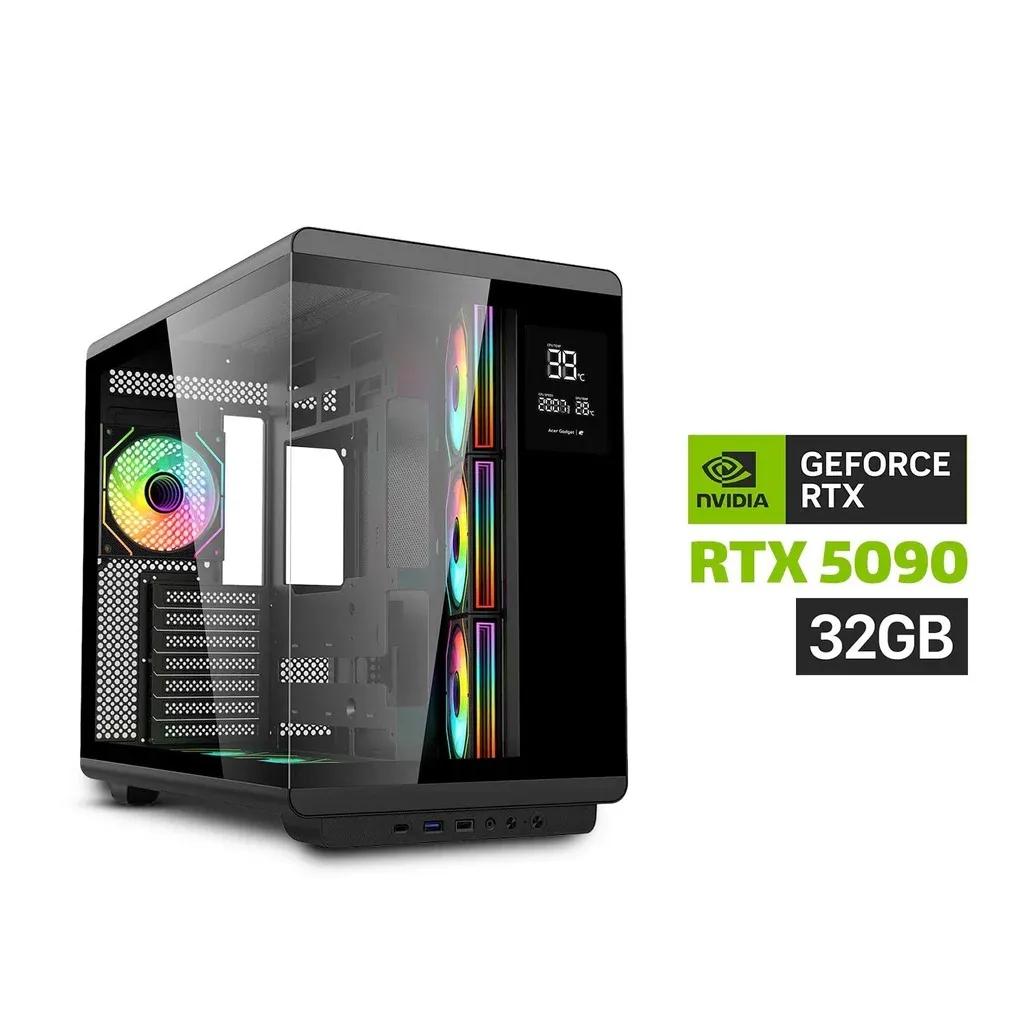 Gaming PC Ultra 5-225 Processor, H810 Motherboard, 16GB RAM DDR5, 1TB SSD NVMe, RTX 5060 8GB VGA, 650 WATT PSU, DarkFlash Aigo Micro ATX Case with 4 RGB Fans, Windows 11 Pro (License)