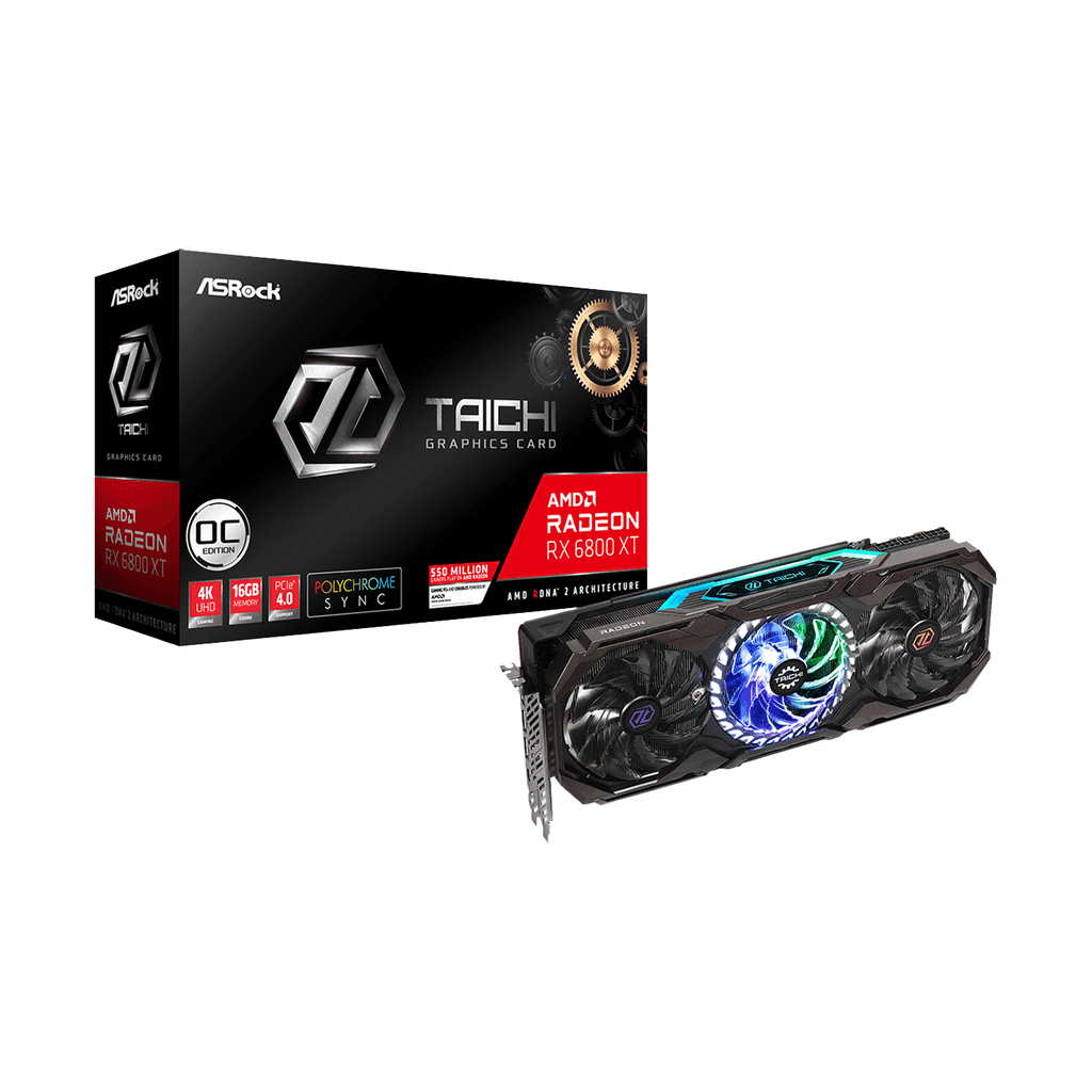 ASRock Radeon RX 6800 XT Taichi Gaming 16GB GDDR6 RX6800XT TCX 16GO Graphics Card