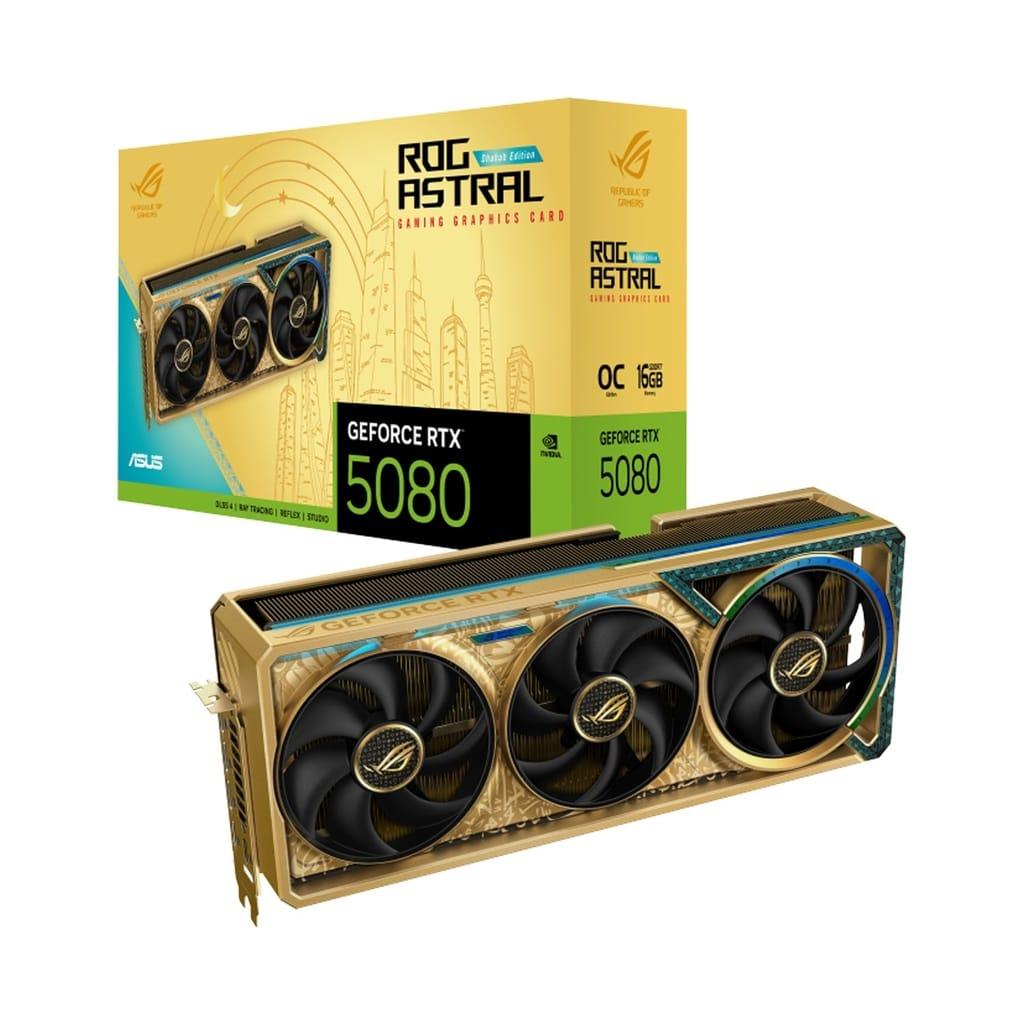 Asus ROG Astral GeForce RTX 5080 Dhahab OC Edition 16GB GDDR7 Gaming Graphics Card | 90YV0LV6-M0NM00