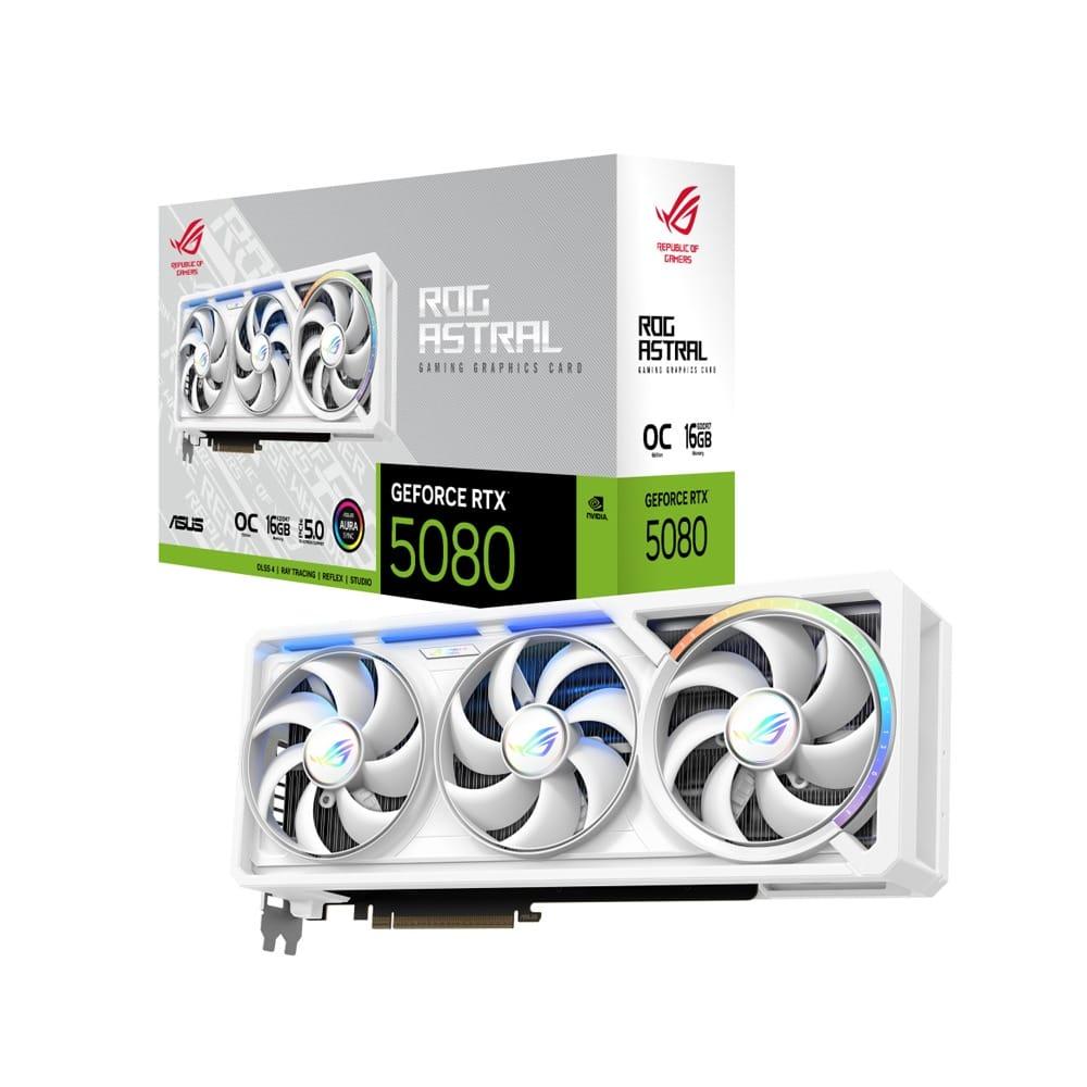Asus Rog Astral GeForce RTX™ 5080 OC Edition 16GB GDDR7 Graphic Card-White