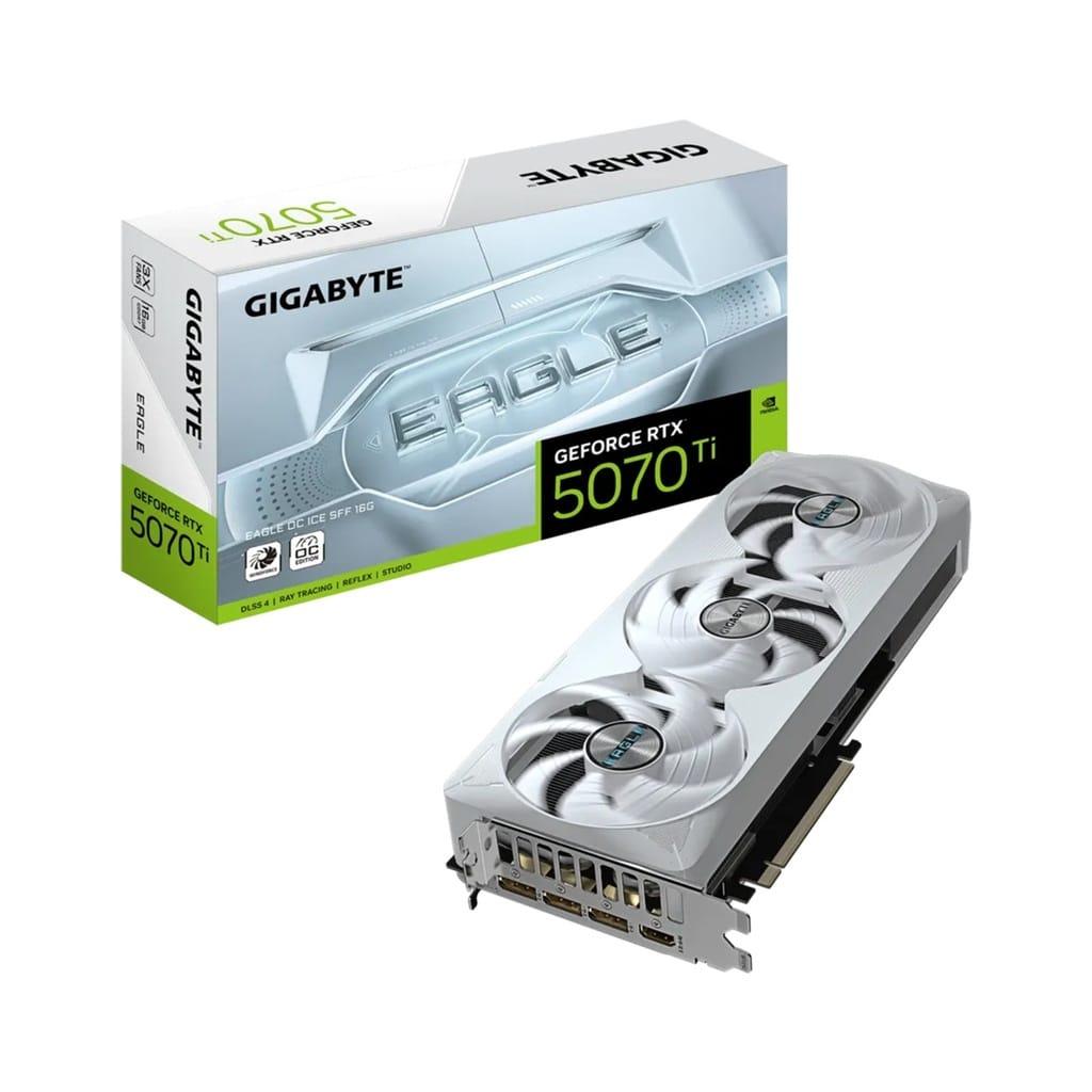 GigaByte GeForce RTX 5070 Ti EAGLE OC ICE SFF 16GB GDDR7 Graphics Card – White