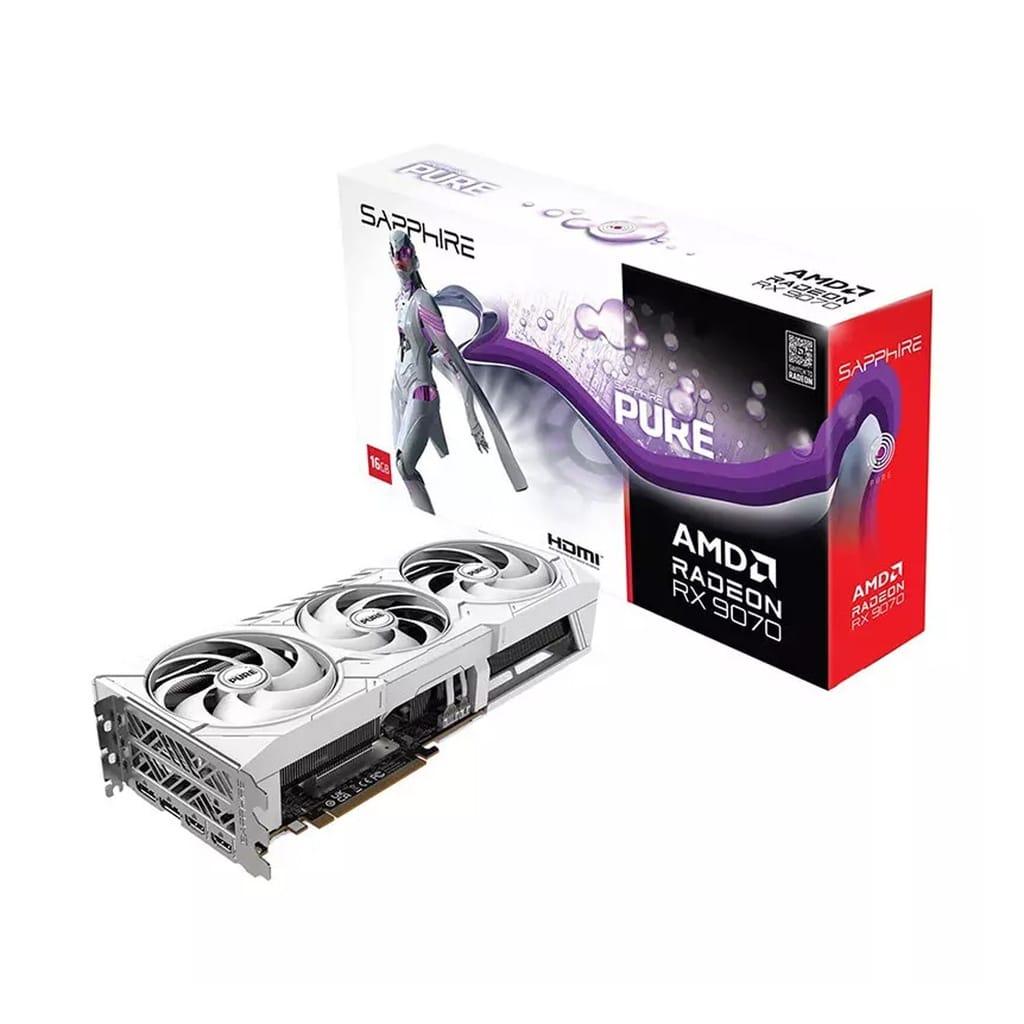 Sapphire Pure AMD Radeon RX 9070 16GB OC Graphic Card – White