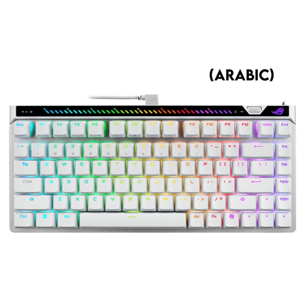 Asus M705 Rog Falchion Ace 75 HE 75% Wired Analog Gaming Keyboard HFX V2 Magnetic Switch Refined & Precise (Arabic) – White