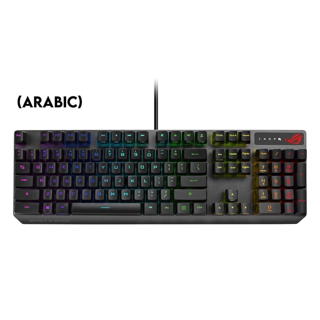 Asus XA05 ROG Strix Scope RX RED Optical Mechanical Switch RGB Wired Gaming Keyboard, Arabic, Black