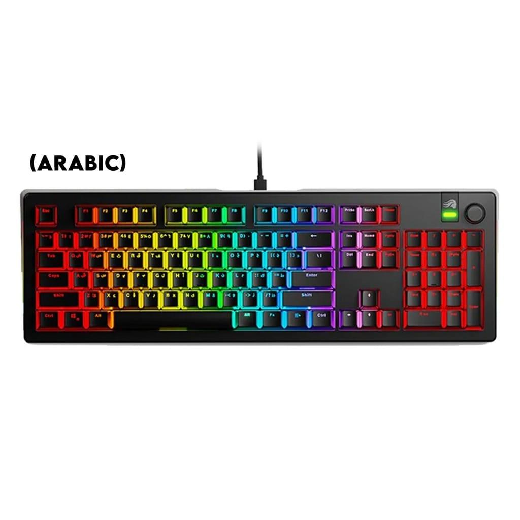 Glorious GMMK3 100% Wired Mechanical Keyboard DoubleShot Keycaps Glorious Fox lubed Linear Switches (Arabic) – Black