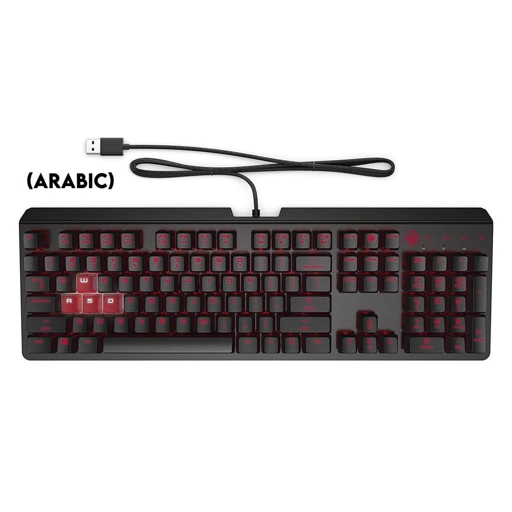 HP Omen Encoder Wired Mechanical Gaming Keyboard with Cherry MX Brown Switch (Arabic) – Black