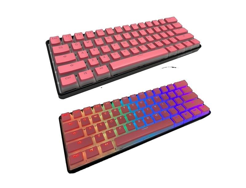 Kraken Pink Pudding Keycap Set 108 Doubleshot PBT Backlit Keycaps (ISO Keys Included)