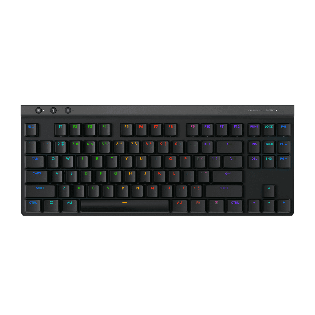 Logitech G PRO X TKL LIGHTSPEED Wireless Gaming Keyboard, Ultra-Portable Tenkeyless Design, Lightsync RGB Backlit, PBT Keycaps, Tactile Switches (GX Brown), BT/USB, US INTL Layout, Black | 920-012136