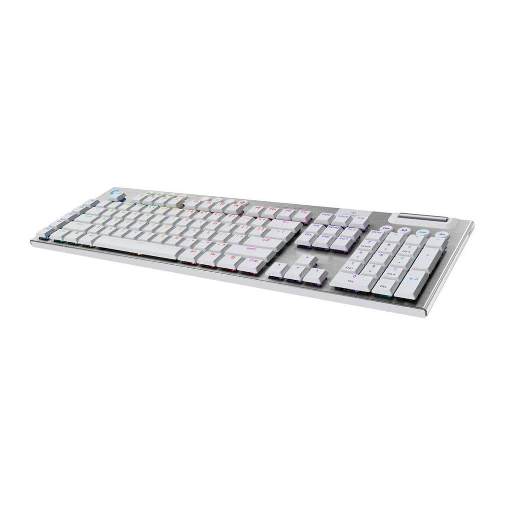 Logitech G915 X LIGHTSPEED Mechanical Keyboard, Tactile Switches, Double-Shot PBT Keycaps, LIGHTSYNC RGB Illumination, Tri-Mode Connectivity, English (US) Layout, White | 920-012690