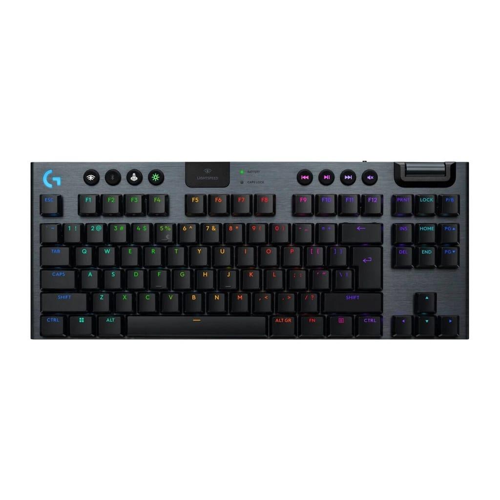 Logitech G915 X Lightspeed TKL Low-Profile Wireless Gaming Keyboard Key Control, LightSync, Low-Profile Mechanical Switches – Black
