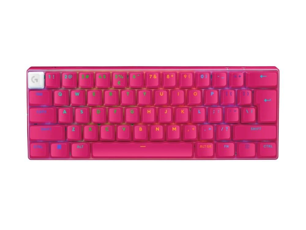 Logitech Pro X 60 Light Speed Wireless Gaming Keyboard Dual Shot PBT GX Optical Tactile Switch – Magenta