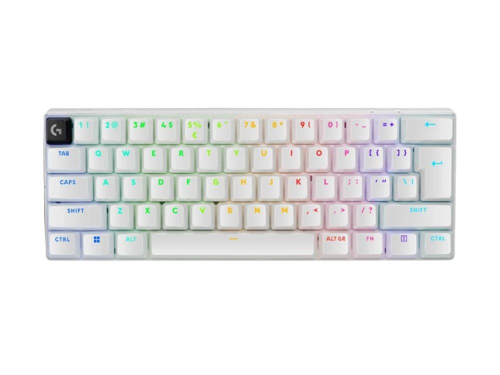 Logitech Pro X 60 Light Speed Wireless Gaming Keyboard Dual Shot PBT GX Optical Tactile Switch – White